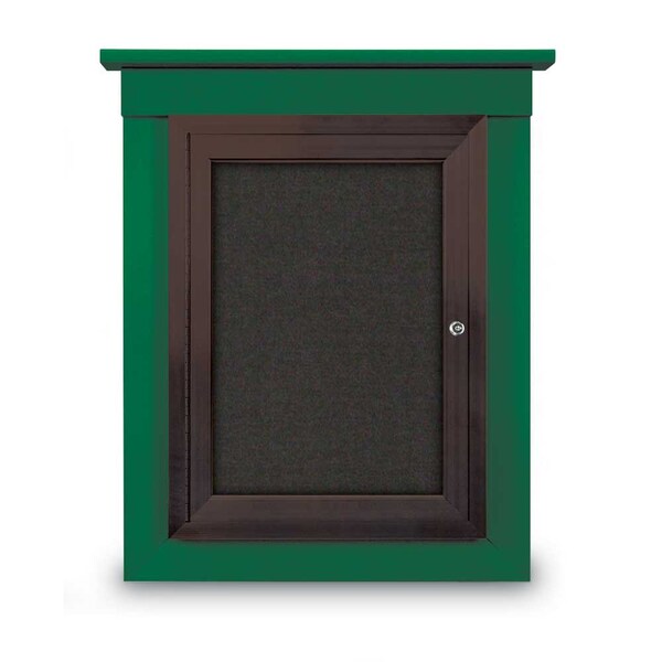 60"x48" 2-Door Enclosed Letterboard, Burgundy/Lt Oak